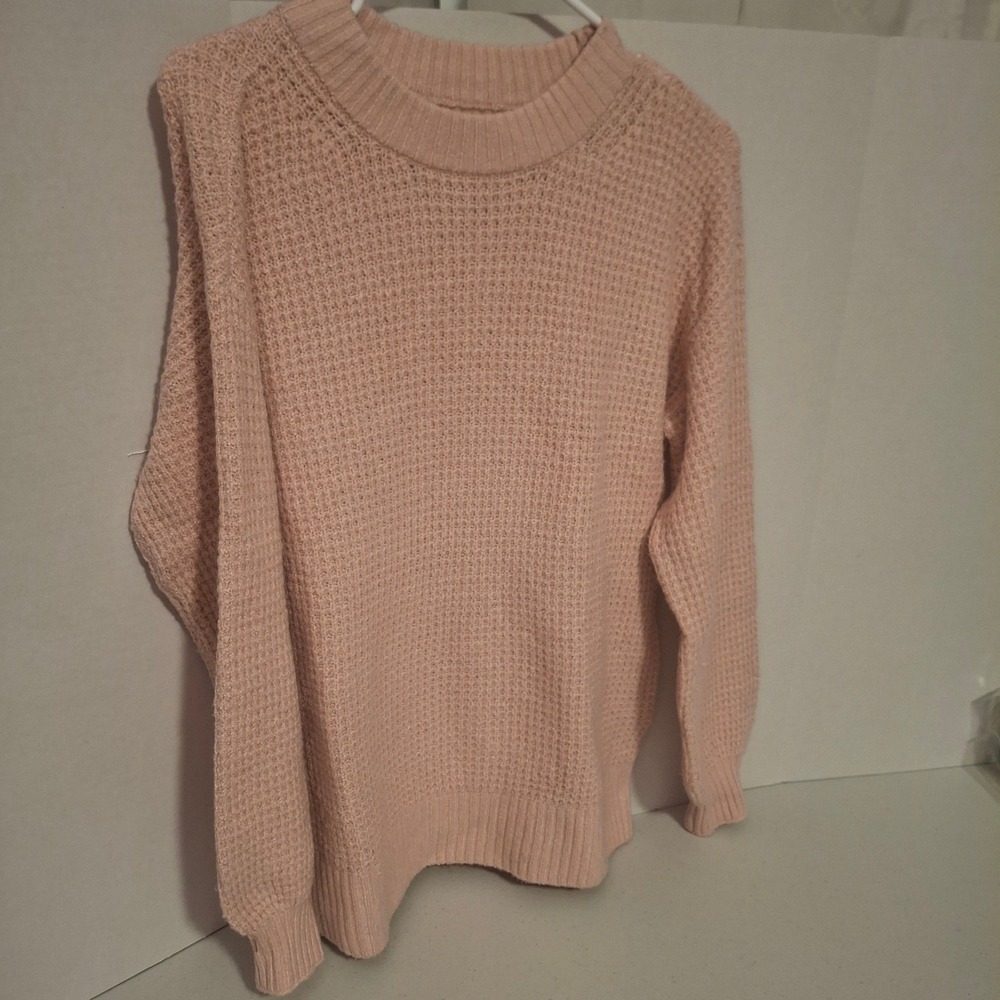 3/$15 American Eagle Womens Size XS Pink Waffle Knit Sweater Pastel